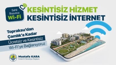 Erdemli Belediyesi, sahil şeridinde dijital altyapı hamlesini hayata geçirdi. Topraksu
