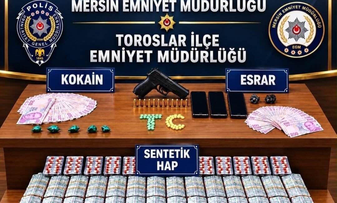 Mersin’de polisin torbacı olarak tabir edilen uyuşturucu tacirlerine yönelik düzenlediği