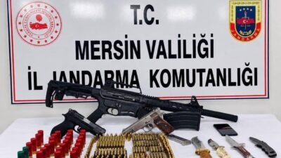 Mersin’de jandarma ekiplerinin silah kaçakçılığına yönelik düzenlediği operasyonda çok sayıda