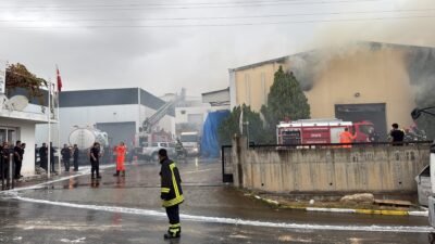 Mersin‘de tütün ve makaron üretim fabrikasının 3 deposunda çıkan yangın,