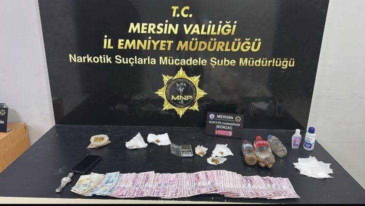Mersin’de jandarma ve polisin yaptığı çalışmalarda 2 kilo 900 gram