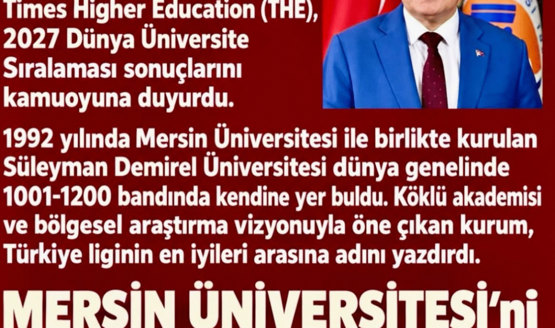 AHMET AKIN’DAN MERSİN ÜNİVERSİTESİ’NE SERT ELEŞTİRİ! “PROF. DR. EROL YAŞAR’LA BU İŞ OLMAZ!” Yeminli Mali Müşavir Ahmet Akın, dünya üniversite sıralamalarını gündeme taşıyarak