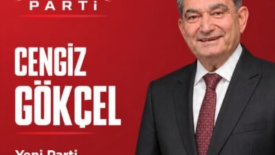 YENİ Parti Mersin Kurucu İl Başkanı Cengiz Gökçel, kongrede yeniden